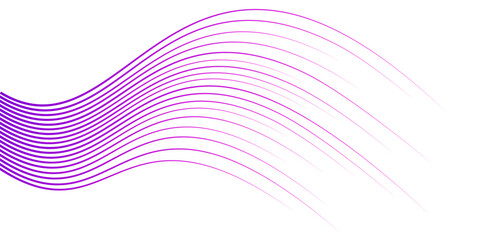 Vibrant Purple and Pink Abstract Speed Lines Element. Dynamic Flowing Wavy Graphic with Gradient Color and High-Velocity Effect
