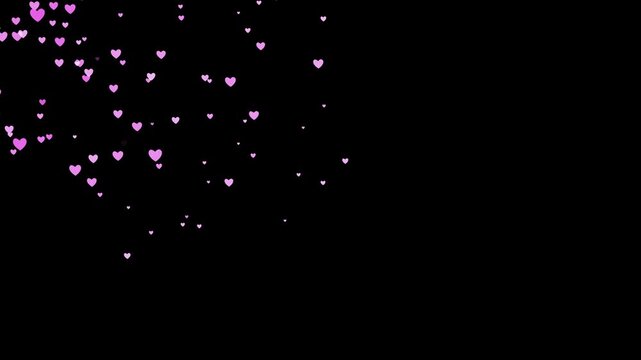 Love glittering line effect with rising bright ping color particles and beautiful bokeh. luxury glitter sparkles trail. animation footage with light leakage effect on black screen. 4K looped animation