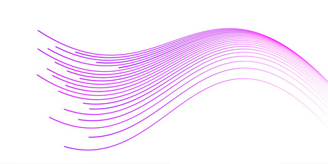 Vibrant Pink and Purple Gradient Wavy Lines Element. Dynamic Abstract Curve Graphic for Flowing Motion and Technology Concept