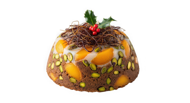 Festive egg shaped dessert with chocolate and nuts - Powered by Adobe