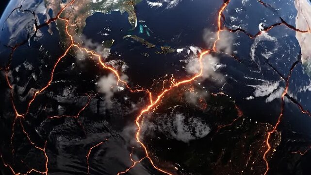 Earths Tectonic Plates Shifting - A Visual Representation of Geological Activity.