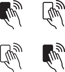 Isolated Gesture Control Device Icon, gesture control symbol, hand movement sensor icon, black minimal gesture design, smart control device for buyers, clean vector for modern tech use