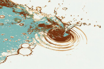 Puddle of oil slick spill clipart. Brown stain, plash, drop