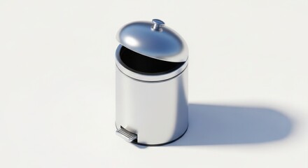 Silver pedal bin for waste disposal in home and office