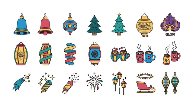 Festive Holiday Ornaments: A vibrant collection of Christmas and winter holiday ornaments, exuding a playful and decorative essence to capture the joyous spirit of the season.