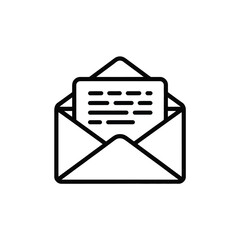 An open envelope reveals a letter with text inside, symbolizing communication.