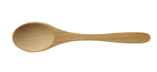 Empty wooden spoon isolated on white background, clipping path