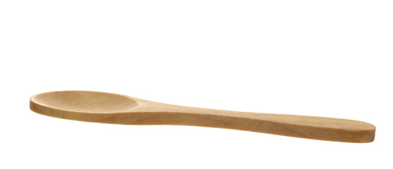 Empty wooden spoon isolated on white background, clipping path