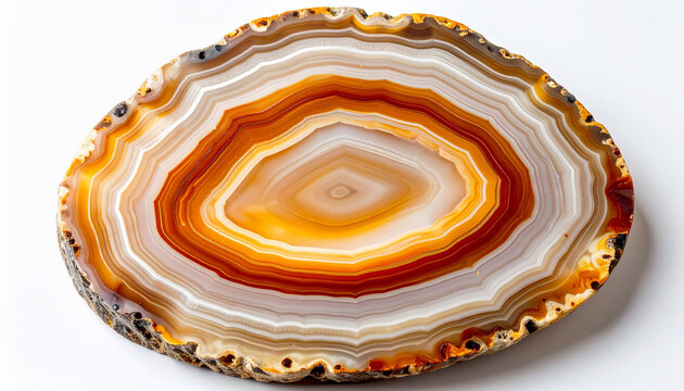 Agate Slice on White Background