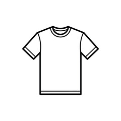 A blank white t-shirt is shown in a simple line drawing illustration.