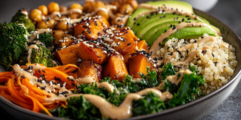 Vibrant Nourishment: A Symphony of Plant-Based Goodness, ai generated.