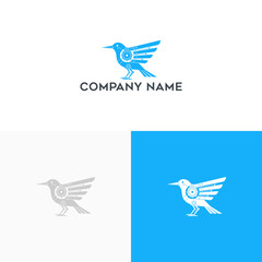 Elegant Bird Logo Design with Mechanical Wings - Modern and Eye-Catching