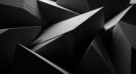 Abstract dark geometric design of sharp angles with a contemporary feel