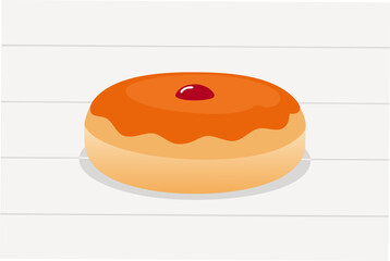 A donut with red topping