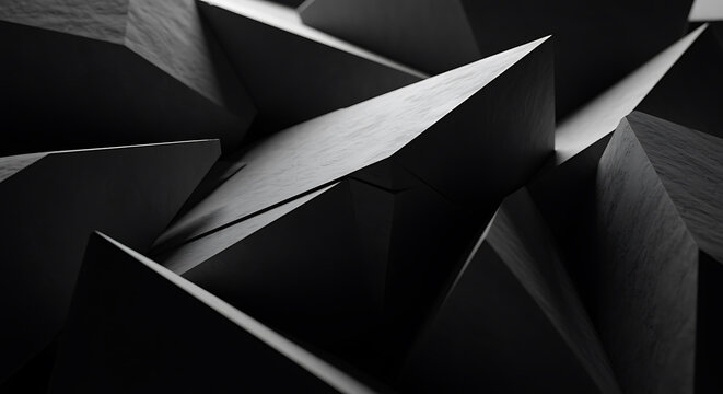 Abstract dark geometric design of sharp angles with a contemporary feel