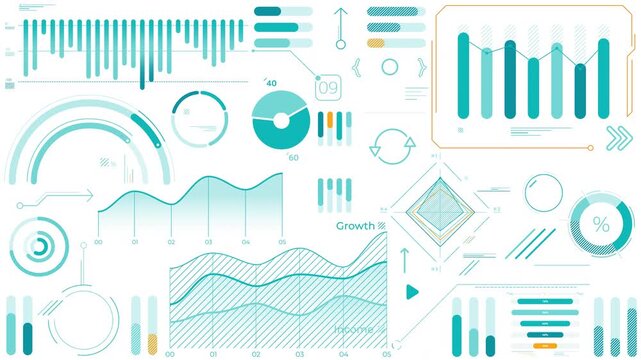 Pack of animated infographic elements and charts