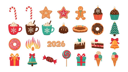 Festive Holiday Delights: An array of Christmas-themed sweets and ornaments arranged together, embodying the spirit of the season.