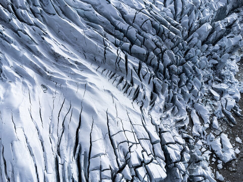 Ice Patterns on Skaftafell Glacier in Iceland