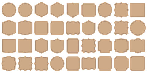 Collection of various shapes and designs of frames in a grid pattern layout