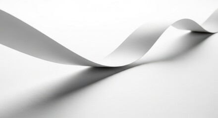 Abstract white paper wave with shadow background