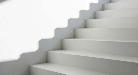 Minimalist staircase with shadow play leading upwards progress and growth