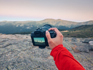 Capturing Scenic Views of Penalara in Madrid's Wilderness