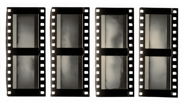 Four identical server rack units with metallic gray panels and black frames isolated on transparent background