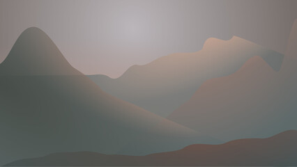 Background. Abstract Gradient Mountain Landscape Illustration