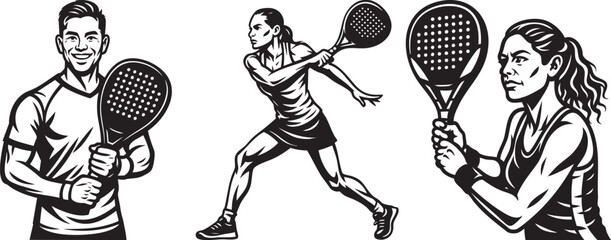 Monochrome illustrations of skateboarders in various poses, riding and resting.