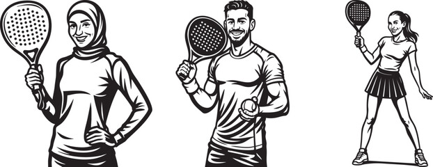 Monochrome illustrations of skateboarders in various poses, riding and resting.