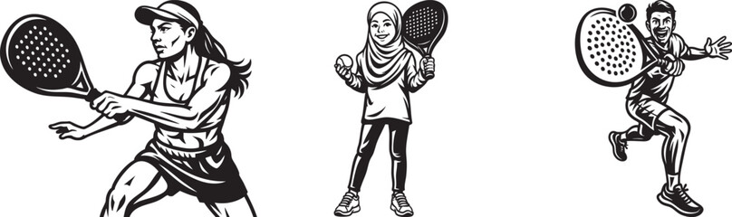 Monochrome illustrations of skateboarders in various poses, riding and resting.