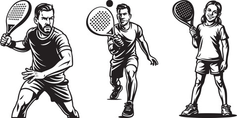 Monochrome illustrations of skateboarders in various poses, riding and resting.