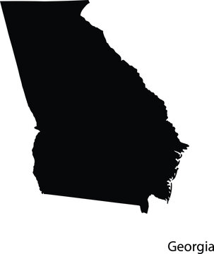Georgia state map on transparent background. black map of georgia state, USA. vector illustration