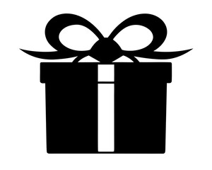 gift box with bow silhouette vector,gift box  icon