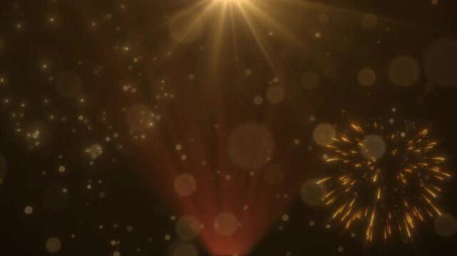 Colorful fireworks are glowing in the night sky, new year countdown festival, fireworks festival