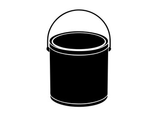 paint bucket  simple black silhouette vector 