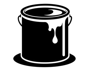 paint bucket  simple black silhouette vector 