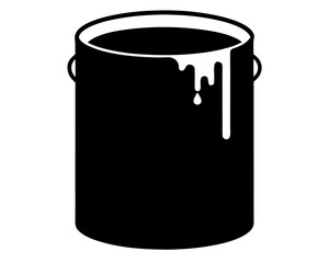 paint bucket  simple black silhouette vector 