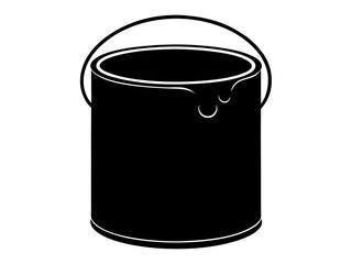 paint bucket  simple black silhouette vector 