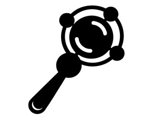 baby rattle icon,rattle simple black silhouette vector 