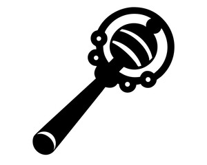 baby rattle icon,rattle simple black silhouette vector 