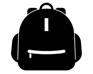 school backpack simple black silhouette vector 