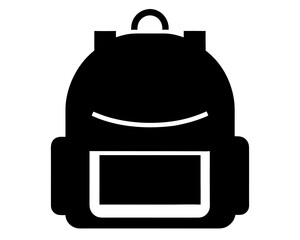 school backpack simple black silhouette vector 