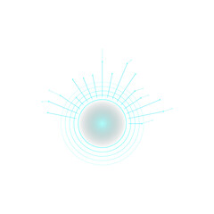 Abstract futuristic circular technology element isolated on transparent background