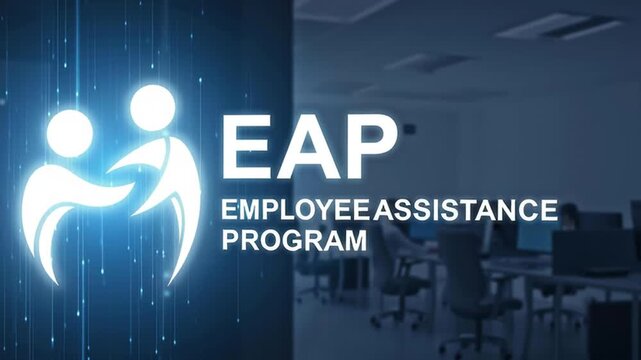 EAP Employee Assistance Program, employee wellbeing and support concept.