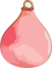 A glossy pink teardrop Christmas ornament with soft blended shades and smooth reflective highlights.
