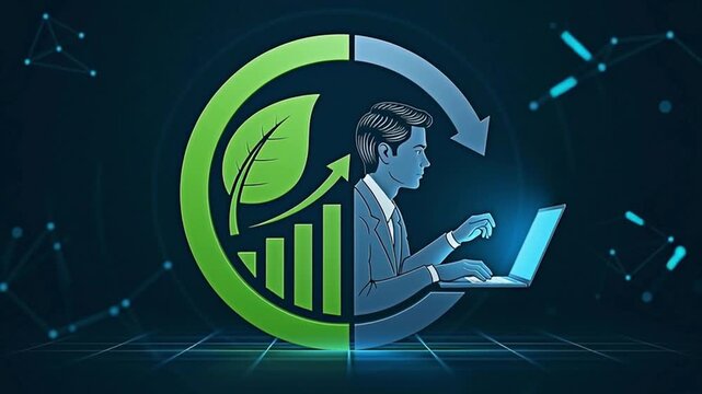 Eco-friendly technology and business growth concept.