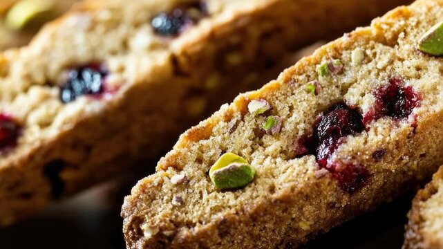 Video Freshly baked bread with dried cranberries, perfect for snacking or serving with cheese