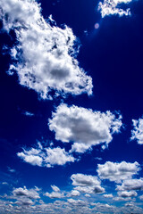 Abstract background of beautiful white clouds with blue sky in Brazil