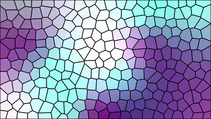 stained glass voronoi texture purple mint white background